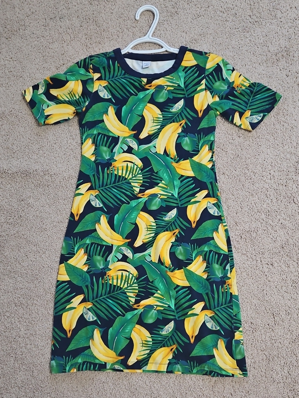 Old Navy Navy Tropical Banana Print Dress